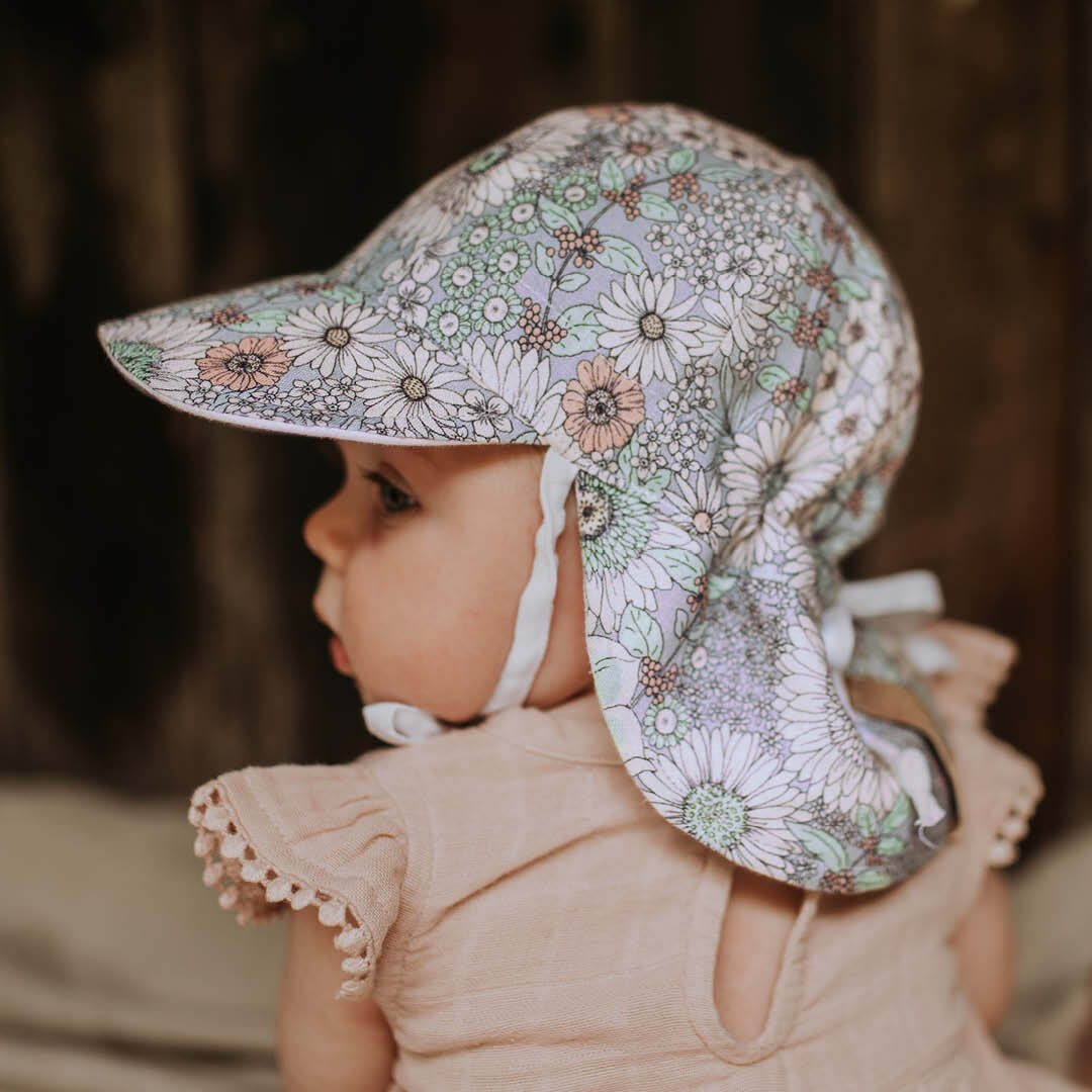 Bedhead Baby Sun Hats Flap Hat with Strap for baby girls & boys UPF50