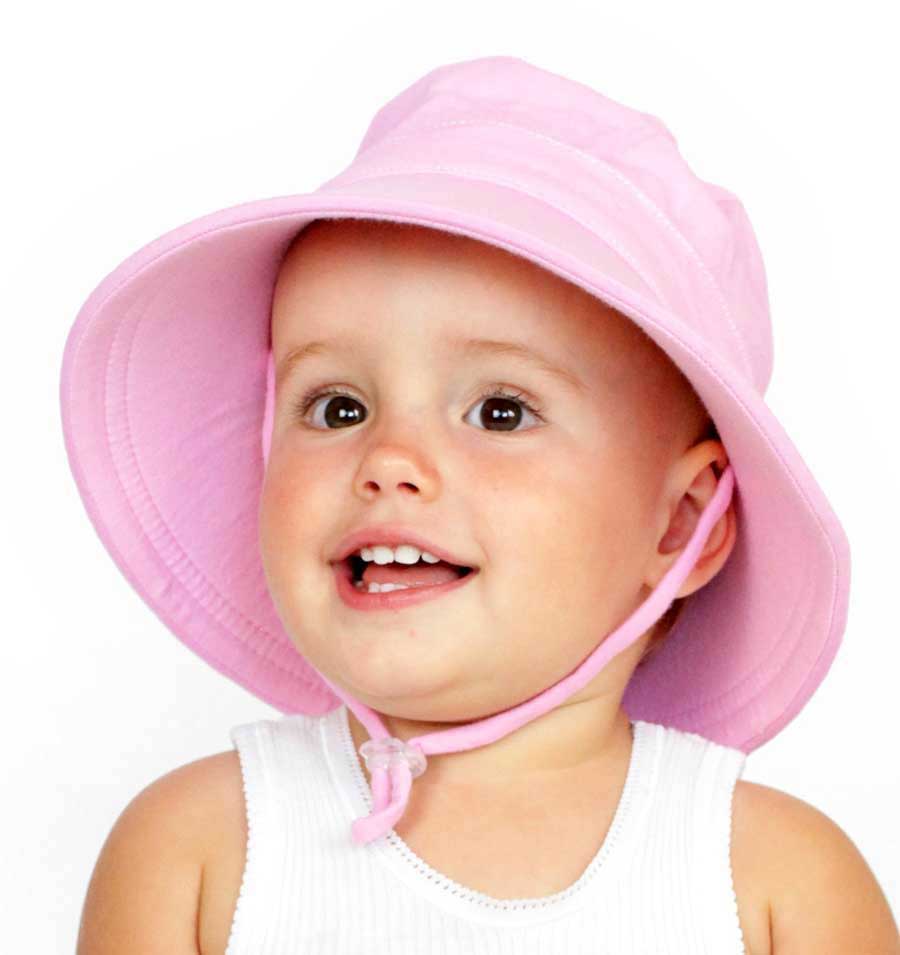 Girls Bucket Hat in Pink with Strap Bedhead hats UPF 50+ Baby & Kids