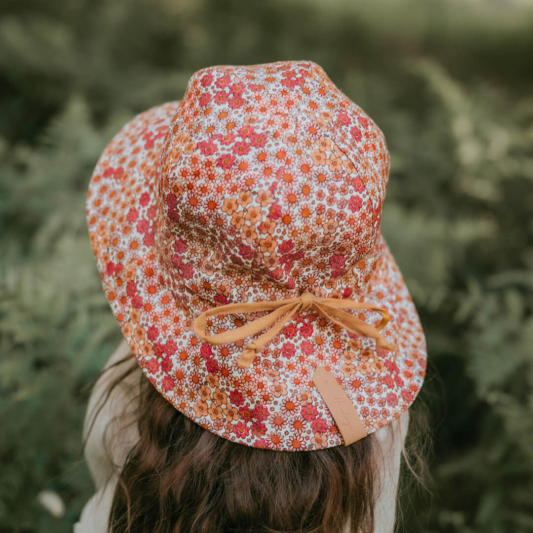 Bedhead Hats - Girls Linen Sun Hat with chin strap. UPF 50+ Sun