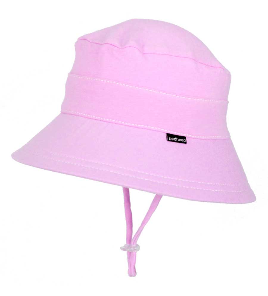 Girls Bucket Hat in Pink with Strap Bedhead hats UPF 50+ Baby & Kids
