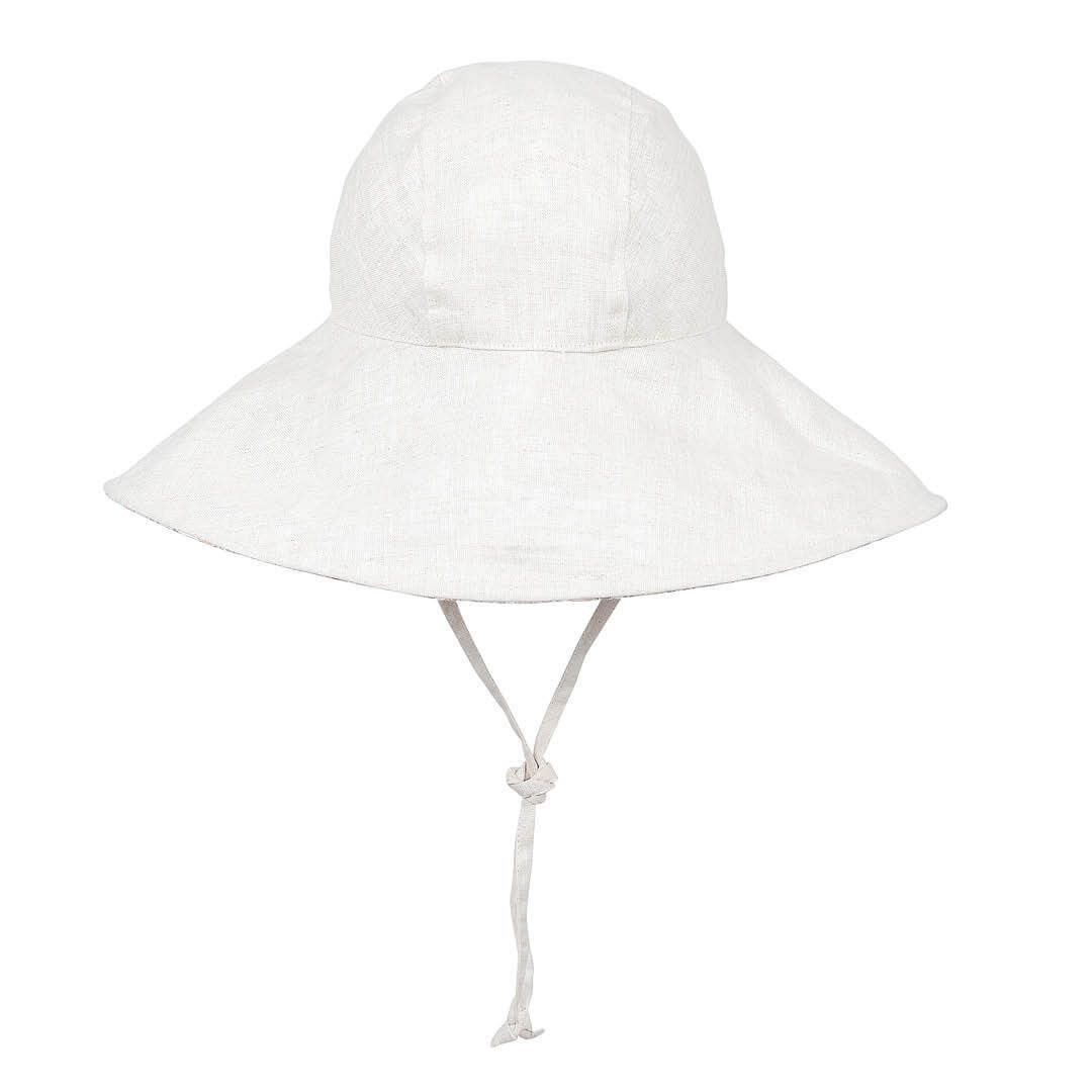 Bedhead Hats - Girls Linen Sun Hat with chin strap. UPF 50+ Sun Protection