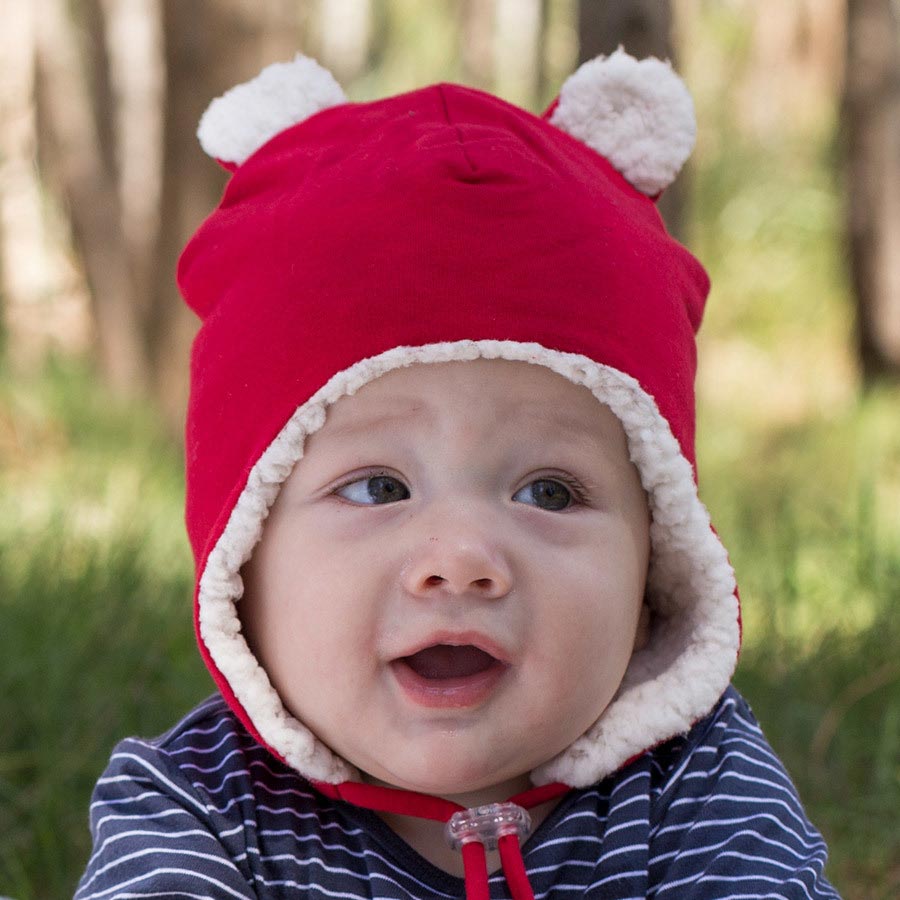 red toddler winter hat