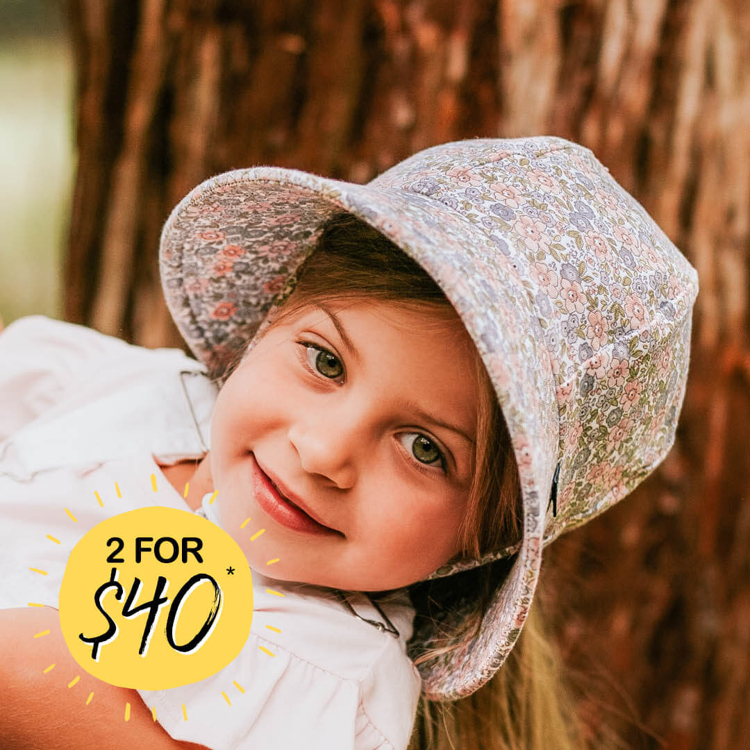 Bedhead Hats - Girls Bucket Sun Hat with Strap - Shop Online UPF 50+ Baby &  Kids Hats