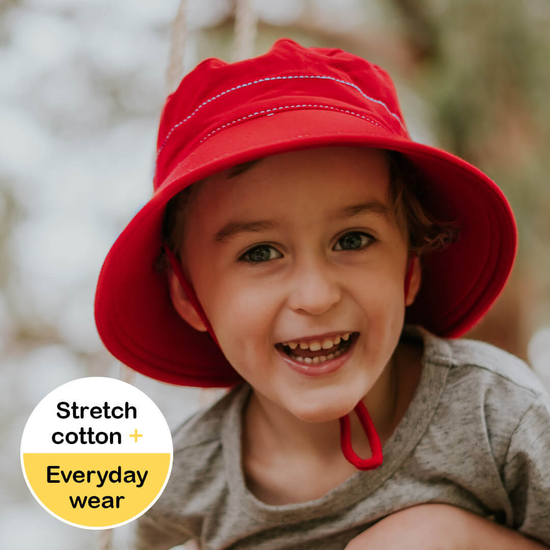 Kids Bucket Sun Hat - Red