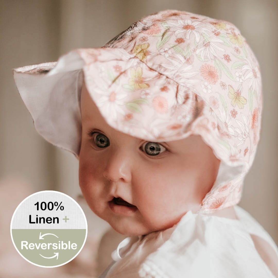 Bedhead Baby Sun Bonnets - Bonnet Hat with Strap for baby girls