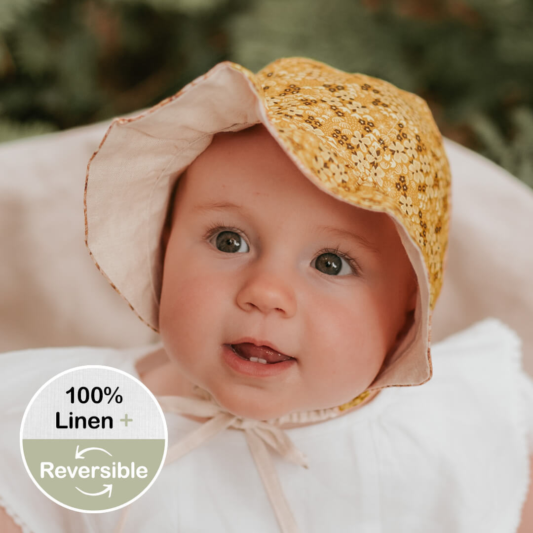 Bedhead Baby Sun Bonnets - Bonnet Hat with Strap for baby girls