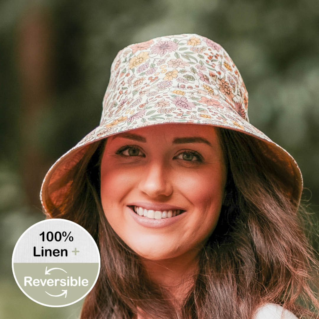 Bedhead Womens Linen Sun Hats - Reversible Sun Hat for Ladies UPF50+ Sun  Protection