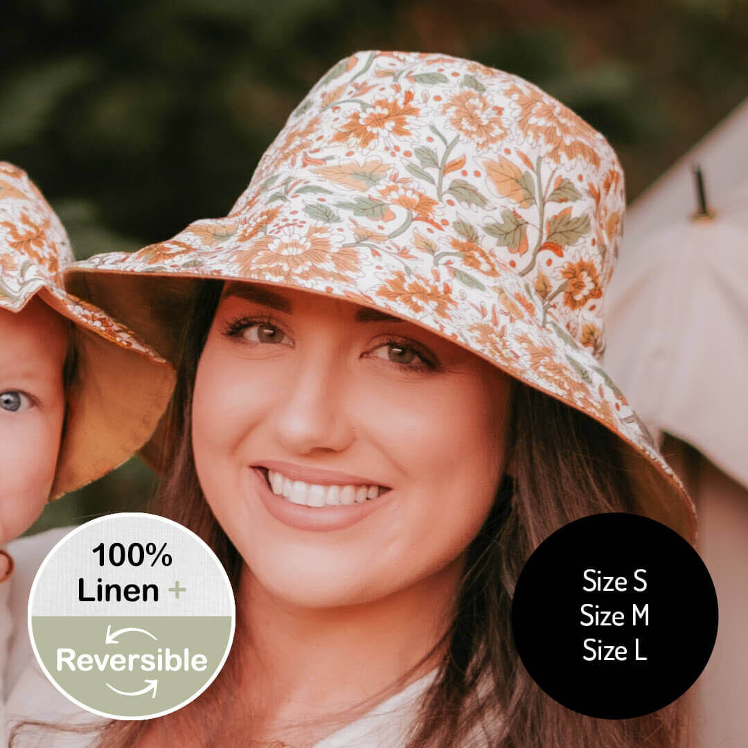 Bedhead Womens Linen Sun Hats - Reversible Sun Hat for Ladies UPF50+ Sun  Protection