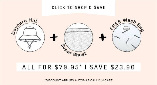 Daycare Bundle - Hat + Sheets + Washbag