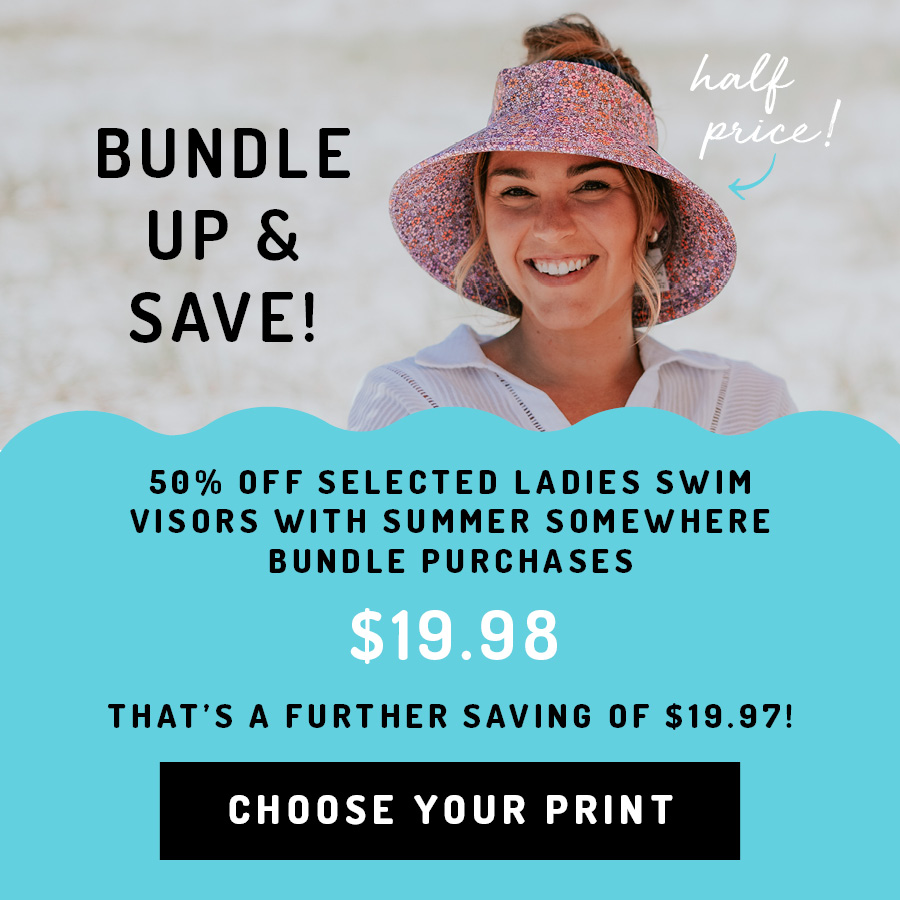 Bundle + Save! 50% off selected ladies Swim Visors with Summer Somewhere Bundles 