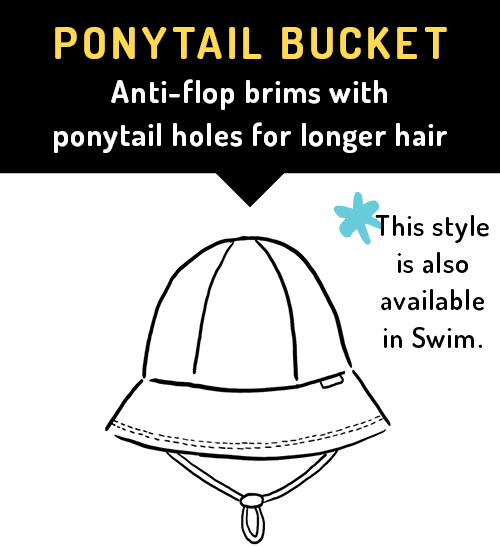 Best Hats in Sun Protection - Ponytail Bucket - Anti-flop brims with ponytail holes for longer hair