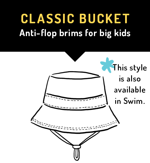 Best Hats in Sun Protection - Classic Bucket - Anti-flop brims for big kids