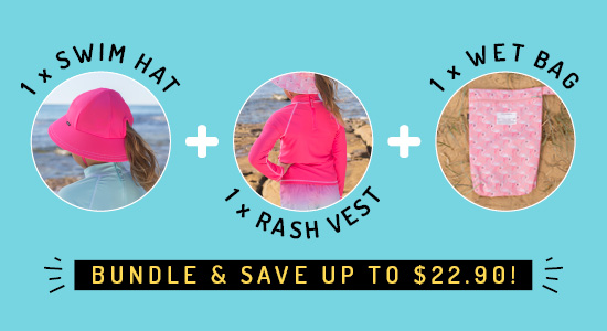 Swim Bundle - Swim Hat + Rash Vest + Wet Bag