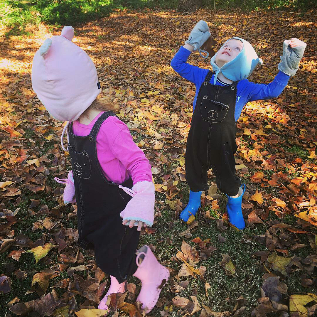 Twins wearing Bedhead winter range