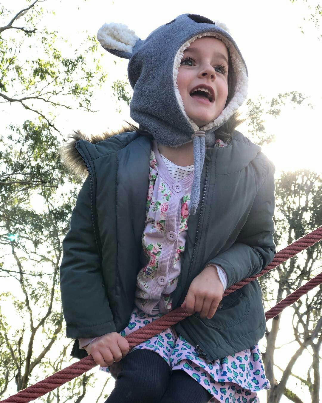 Girl wearing Bedhead Koala Fleecy Winter Beanie