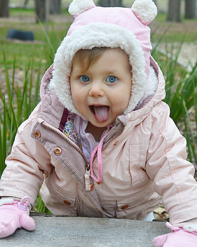 Toddler girl wearing Bedhead Teddy Fleecy Beanie Baby Pink Marle
