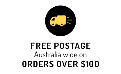 Free postage Australia wide on orders over $100