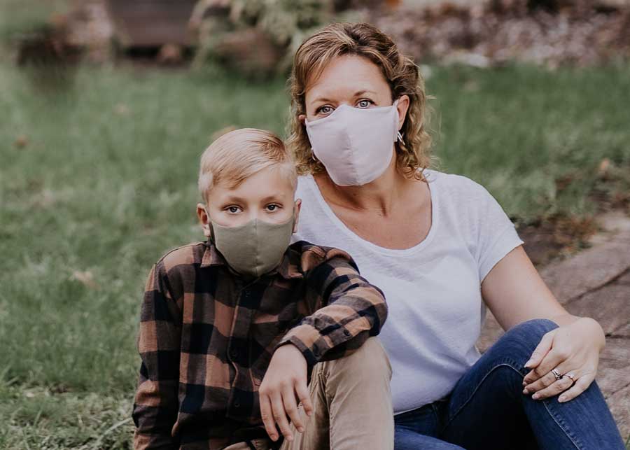 Richelle and Ty in their Bedhead Face Masks