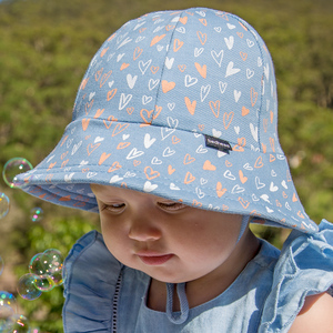 Girls Baby Bucket Hat 'Heart' Print