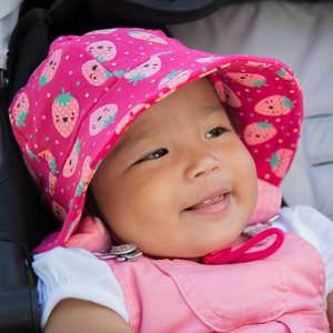 Girls Baby Bucket Hat 'Strawberries' Print