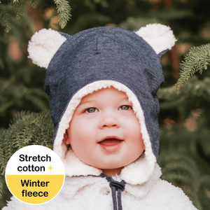 Fleecy Winter Beanie  - Denim