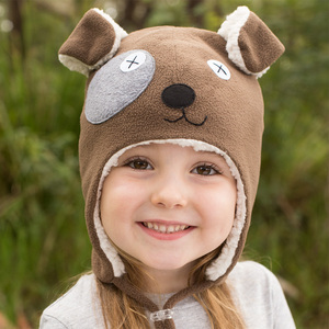 Puppy Fleecy Winter Beanie - Brown