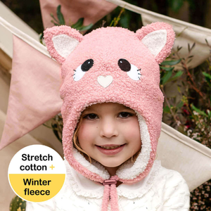 Kitty Snuggle Winter Beanie - Pink