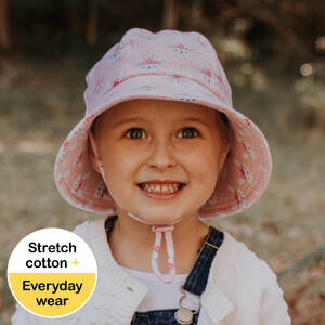 Ponytail Bucket Hat with Strap - Blossom