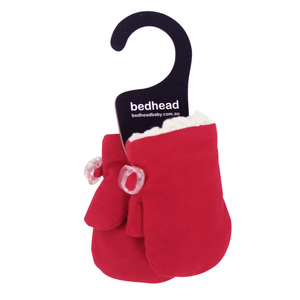 Fleecy Baby Mitten - Red