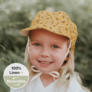  'Lounger' Flap Sun Hat - Farah / Flax