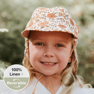  'Lounger' Baby Reversible Flap Sun Hat - Marie / Maize - 3-6 mth / 42 - 46cm / XS