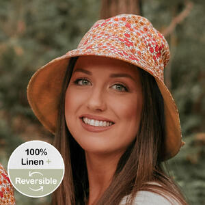  'Vacationer' Reversible Ladies Sun Hat - Melody / Maize - 64 - 68cm / XL