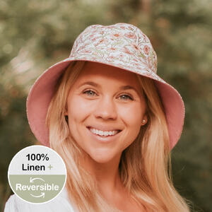  'Vacationer' Reversible Ladies Sun Hat - Poppy / Rosa - 64 - 68cm / XL