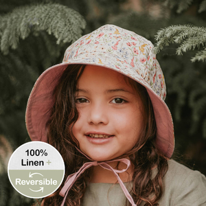  'Wanderer' Panelled Bucket Sun Hat - Paris / Rosa - 6-12 mth / 46 - 50cm / S