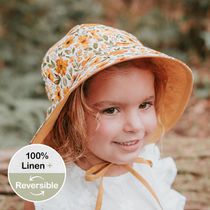  'Wanderer' Panelled Bucket Sun Hat - Margaret / Maize - 6-12 mth / 46 - 50cm / S