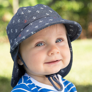 Legionnaire Flap Hat 'Anchor' Print