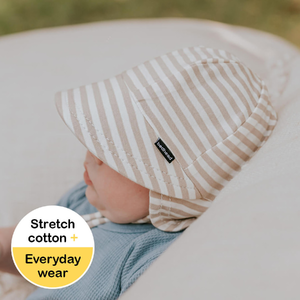 Legionnaire Flap Sun Hat - Natural Stripe