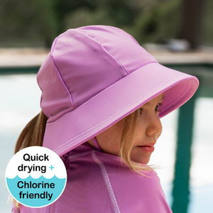Ponytail Swim Bucket Beach Hat - Bubblegum