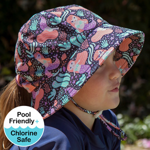 Girls Beach Hat Bucket UPF50+ Mermaid