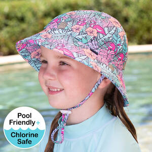 Girls Beach Hat Bucket UPF50+ 'Tropical' Print