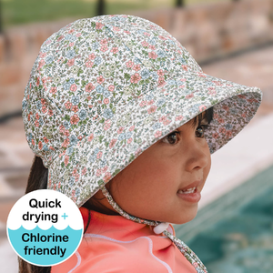 Ponytail Swim Bucket Beach Hat - Olivia