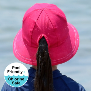 Girls UPF50+ Ponytail Bucket Swim Hat - Sherbert
