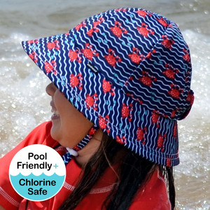 Girls UPF50+ Ponytail Bucket Swim Hat 'Shelbie' Print