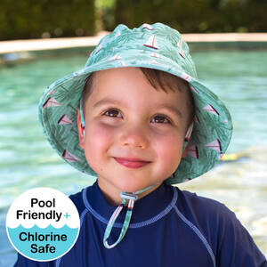 Boys Beach Hat Bucket UPF50+ 'Boats' Print