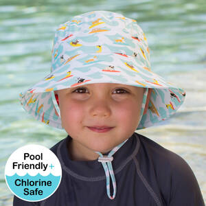 Boys Beach Hat Bucket UPF50+ 'Surf Dog' Print