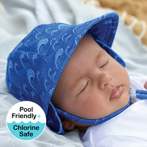 Boys Legionnaire UPF50+ Swim Hat 'Waves' Print