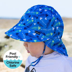 Boys Legionnaire UPF50+ Swim Hat 'Fish Bones' Print