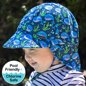 Kids Beach Legionnaire Hat UPF50+ Whale
