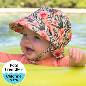Girls Beach Legionnaire Hat UPF50+ 'Hibiscus' Print
