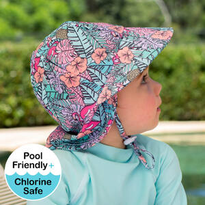 Girls Beach Legionnaire Hat UPF50+ 'Tropical' Print